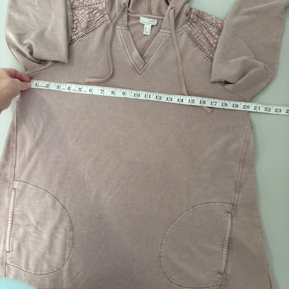 LOGO Lori Life Pullover Hoodie‎ Pink Sweatshirt V Neck Casual Pocket Top - Picture 5 of 8
